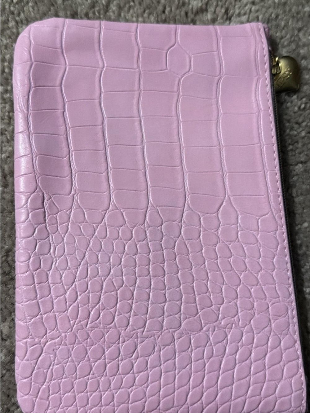ipsy Light Pink Croc-Embossed Cosmetic Bag